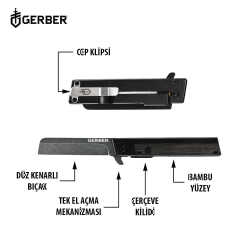 GerberGearQuadrantKlipsliKatlanırCepÇakısı–DüzKenarlıFlipperÇakı-Siyah - 6