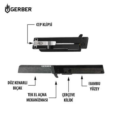 GerberGearQuadrantKlipsliKatlanırCepÇakısı–DüzKenarlıFlipperÇakı-Siyah - 6